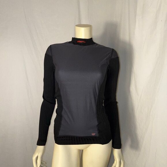 Craft Pro Warm Base Layer Top Women’s Small – Black Gray Thermal Long Sleeve Com - Picture 11 of 13